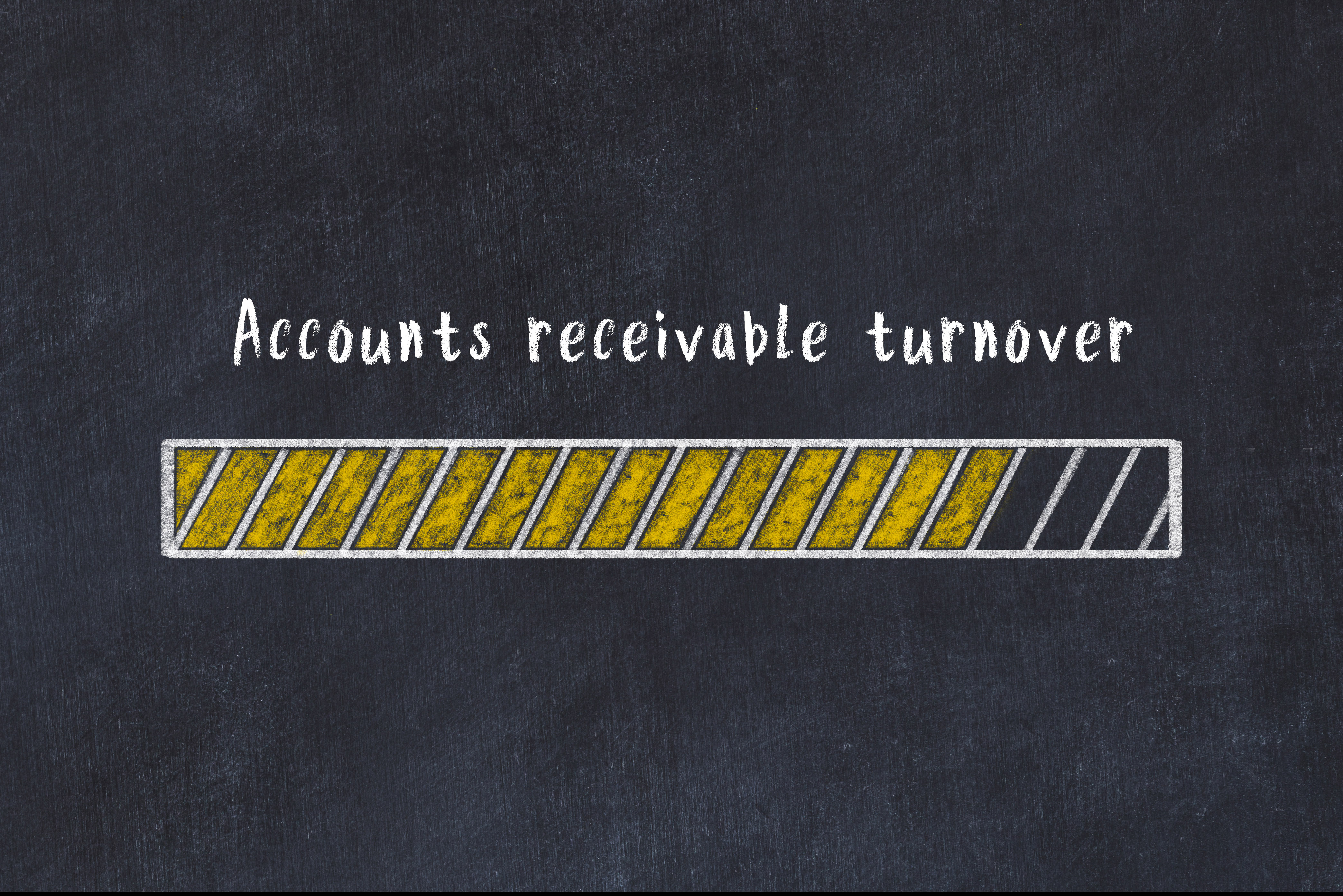 Chalk drawing of loading progress bar with inscription accounts receivable turnover